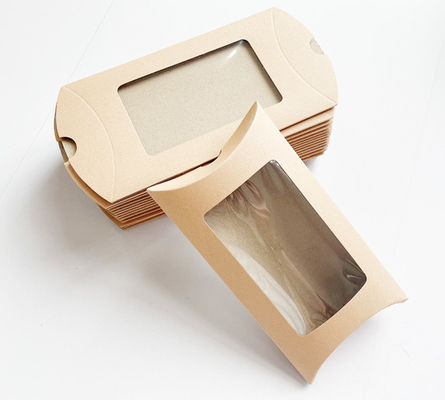 Visualizzazione della finestra Stampa del logo personalizzato Kraft cuscino scatole regalo per caramelle snack gioielli accessori